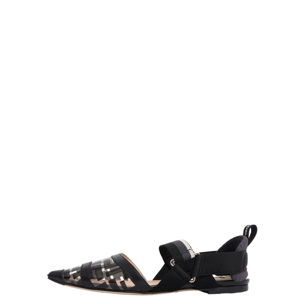 Pvc Zucca Slingback Flat Pumps Black