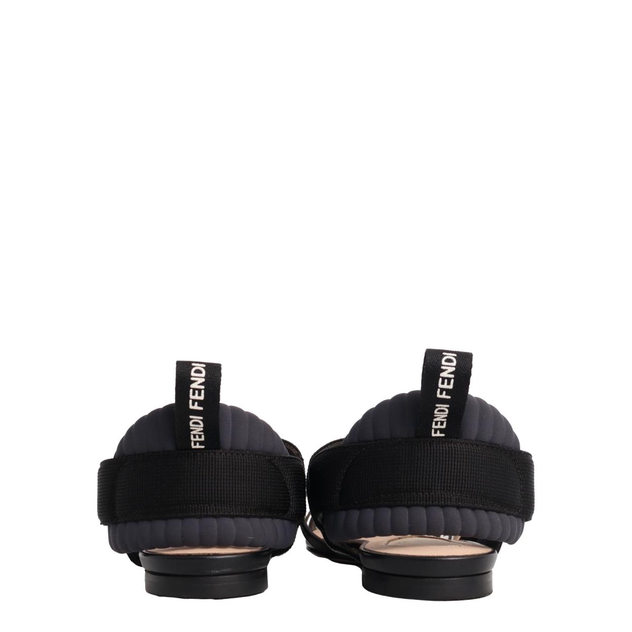 FENDI Pvc Zucca Slingback Flat Pumps Black | Luxity