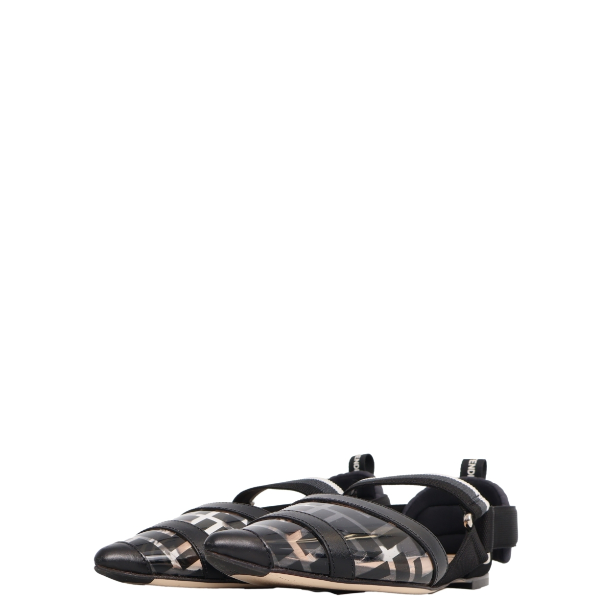Pvc Zucca Slingback Flat Pumps Black