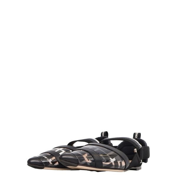 Pvc Zucca Slingback Flat Pumps Black