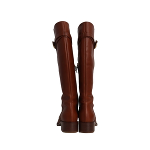 Leather Knee Length Boots Tan, view 4