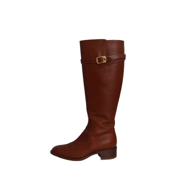 Leather Knee Length Boots Tan