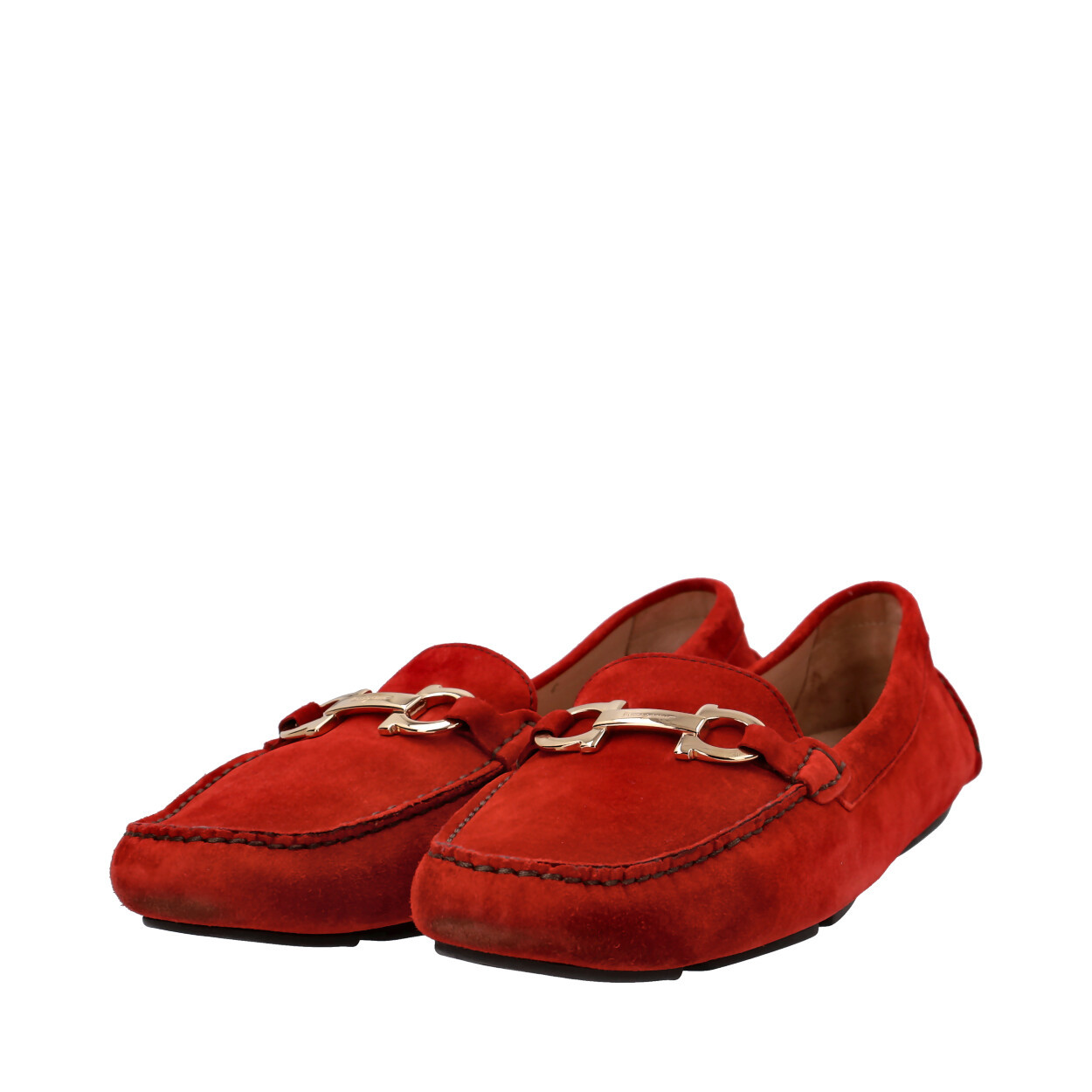 SALVATORE FERRAGAMO Suede Loafers Red | Luxity