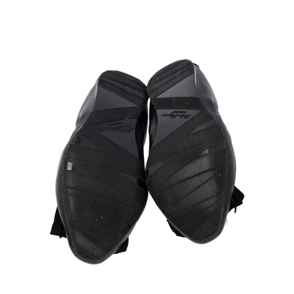 Leather Embellished Flats Black