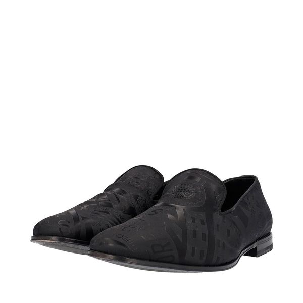 Jacquard Satin Loafers Black