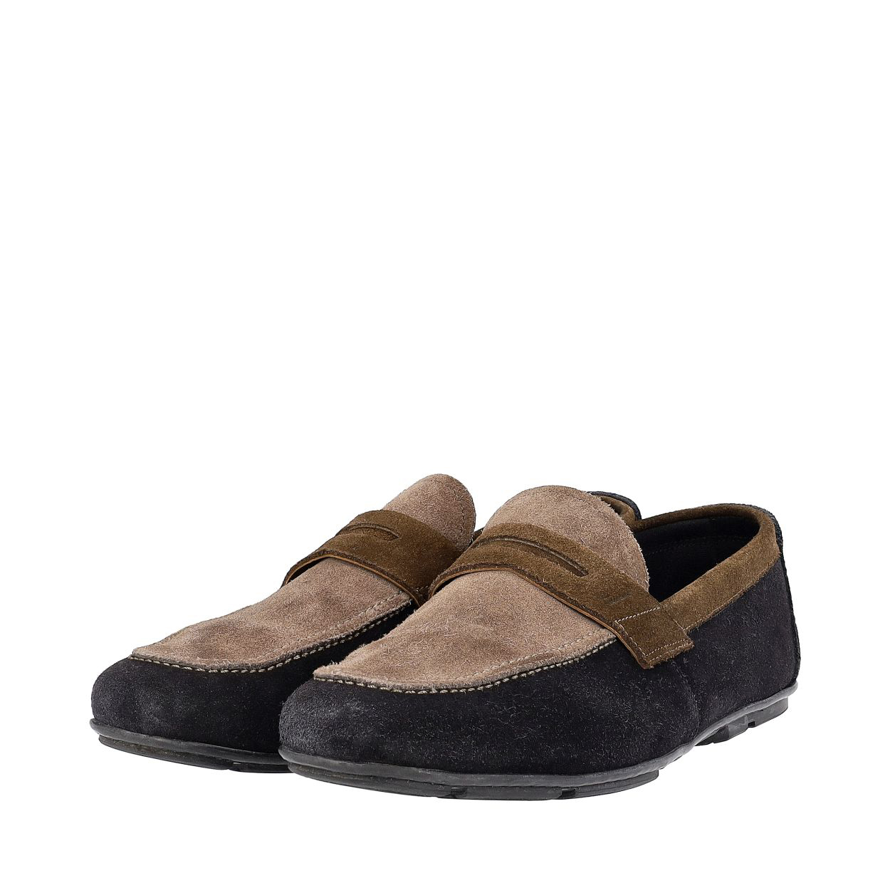 SALVATORE FERRAGAMO Suede Loafers Black/Brown | Luxity