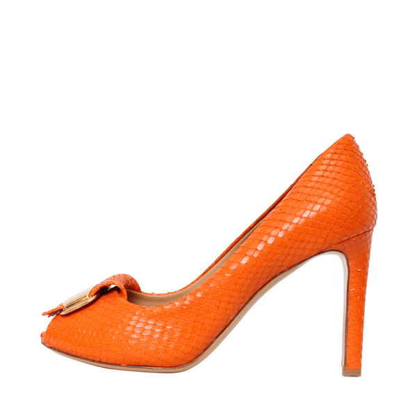 Snakeskin Gilda Pumps Orange