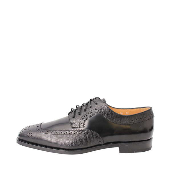 Leather Tramezza Wingtip Derby Shoes Black