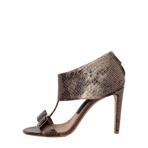 Python Embossed Bow Sandals
