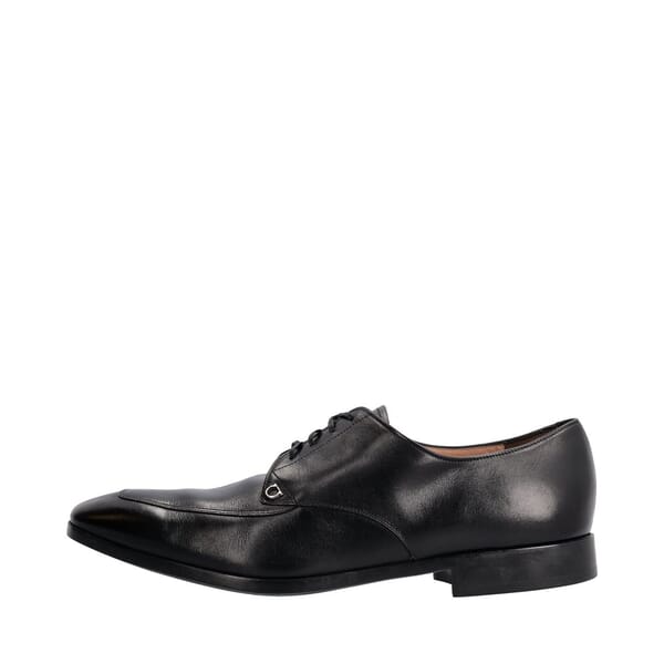 Leather Gancini Derby Shoes Black