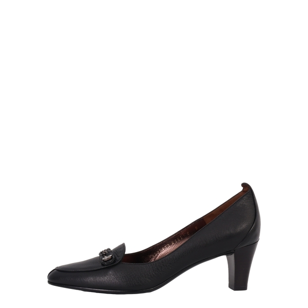 Leather Braided Tory Pumps Black