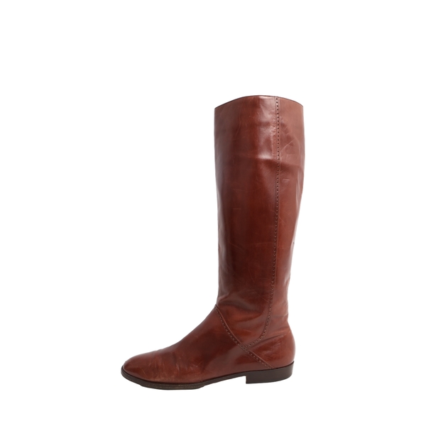 Vintage Leather Knee High Boots Brown