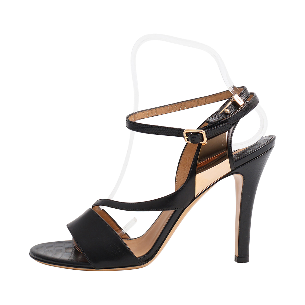 SALVATORE FERRAGAMO Leather Babsy Sandals Black | Luxity