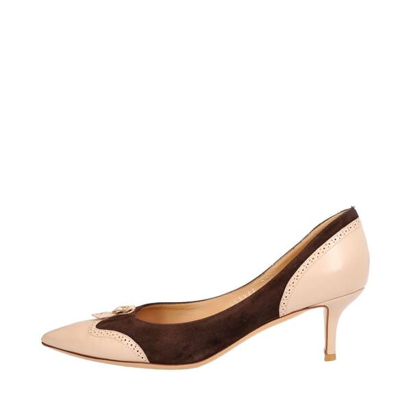 Leather/Suede Neissa Pumps Nude/Brown