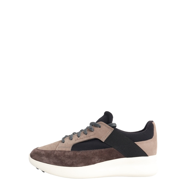 Mixed Material Sneakers Grey/Brown
