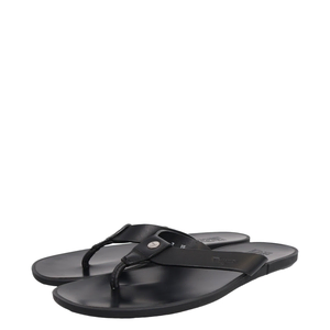Leather Thong Sandals Black
