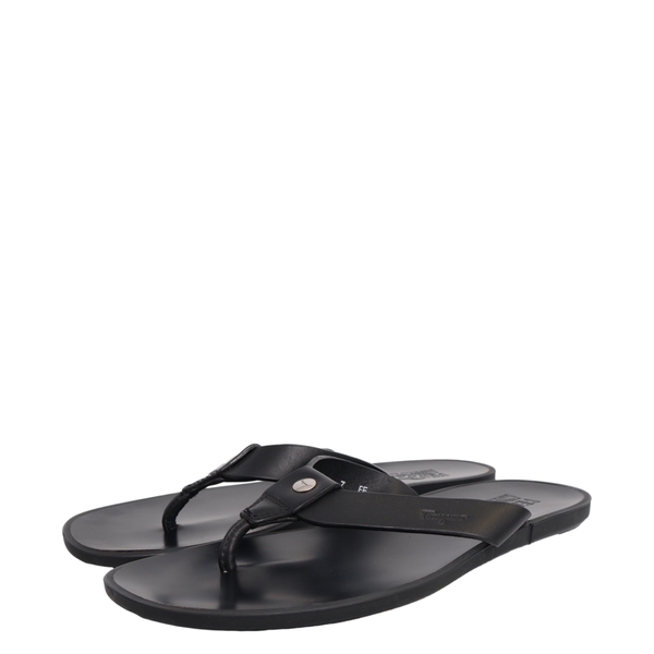 Leather Thong Sandals Black