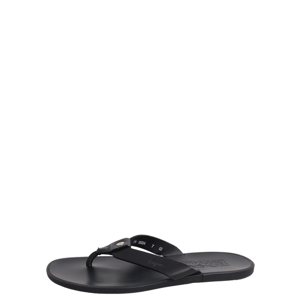 Leather Thong Sandals Black