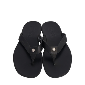 Leather Thong Sandals Black, view 3