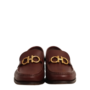 Leather Gancini Loafers Burgundy, view 3