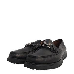 Leather Gancini Chunky Loafers Black