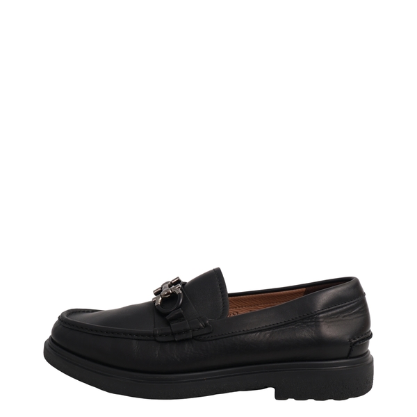 Leather Gancini Chunky Loafers Black