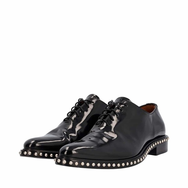 GIVENCHY Patent Studded Oxford Shoes Black | Luxity