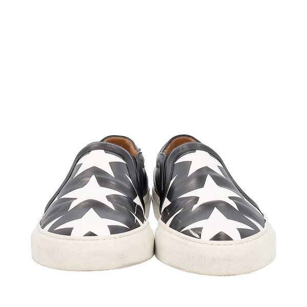 Leather Star Printed Skate Shoes Black/White
