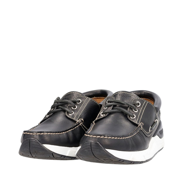 Leather Boat Loafers Black