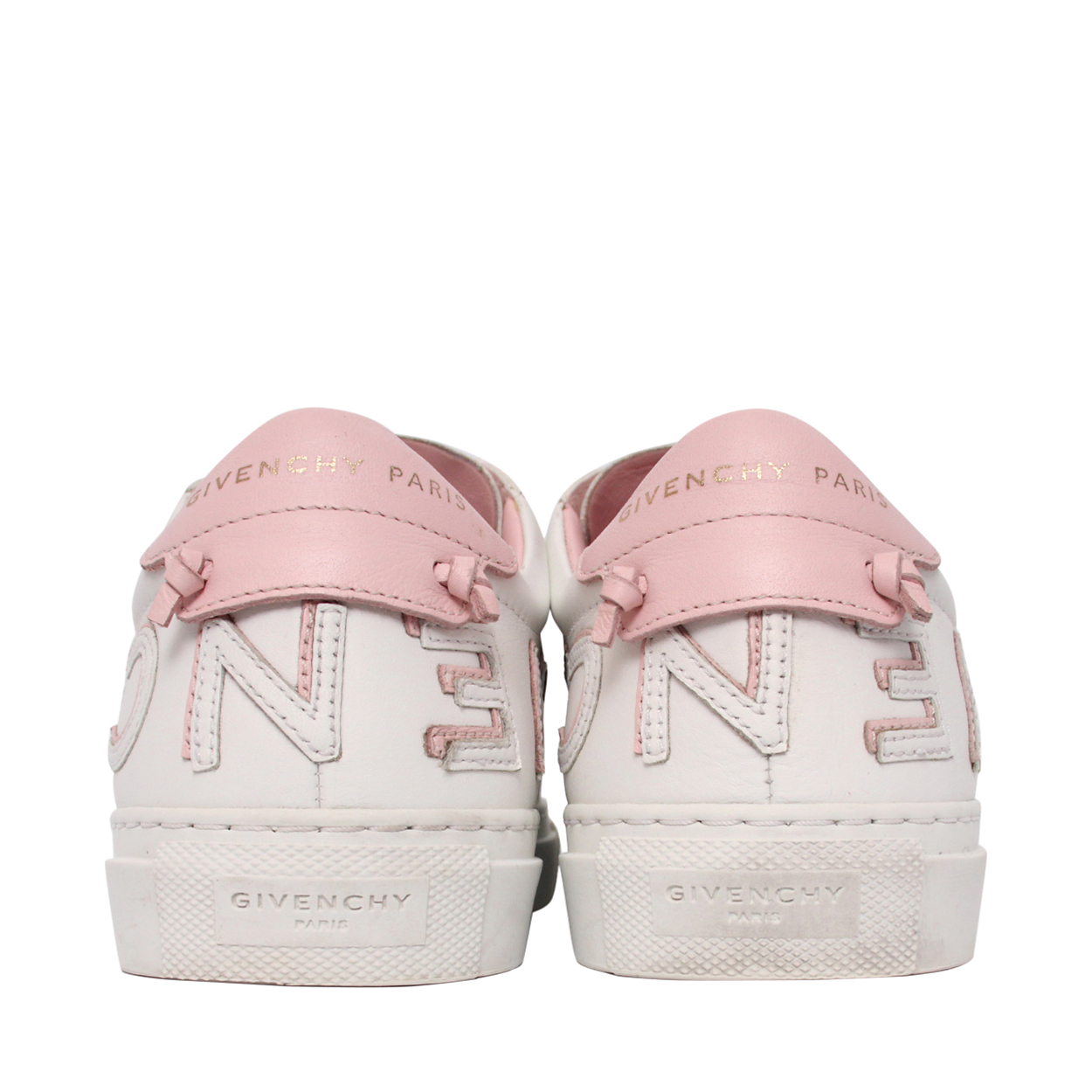 GIVENCHY Leather Urban Street Reverse Logo Sneakers White/Pink