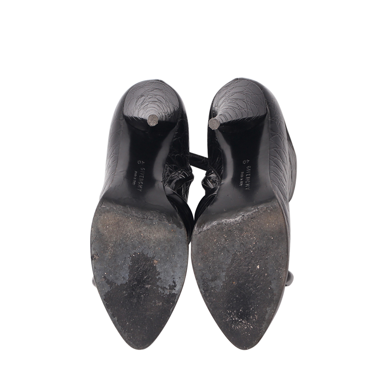 GIVENCHY Croc Embossed Ankle Boots Black | Luxity