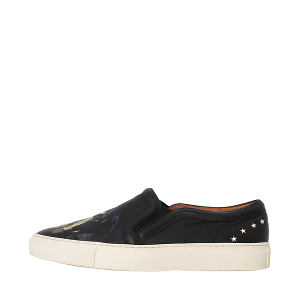 Leather Rottweiler Slip-on Sneakers Black