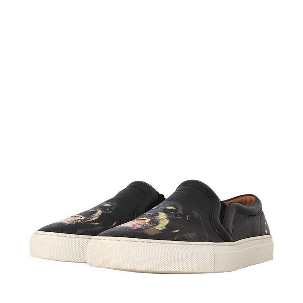 Leather Rottweiler Slip-on Sneakers Black