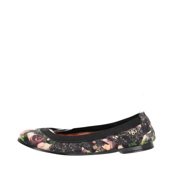 Leather/Elastic Floral Ballerina Flats Multicolour