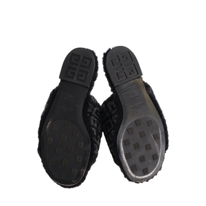 Shearling Monogram Slippers Black, view 5