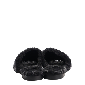 Shearling Monogram Slippers Black, view 4
