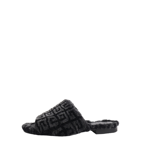 Shearling Monogram Slippers Black