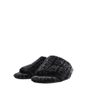 Shearling Monogram Slippers Black