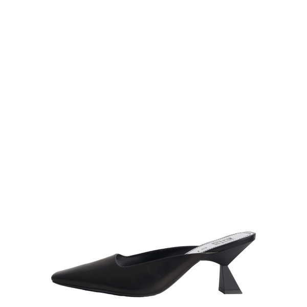 Leather Look Book Mules Black