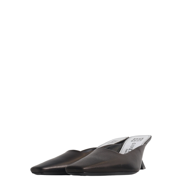 Leather Look Book Mules Black