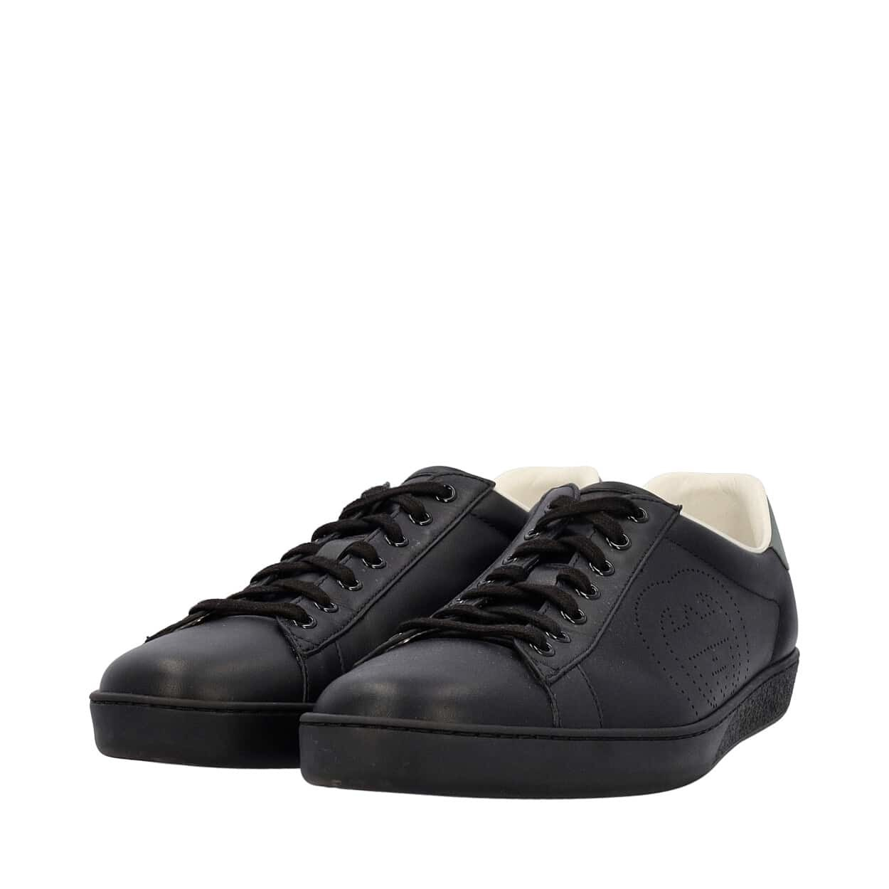 GUCCI Leather Interlocking G Ace Sneakers Black | Luxity