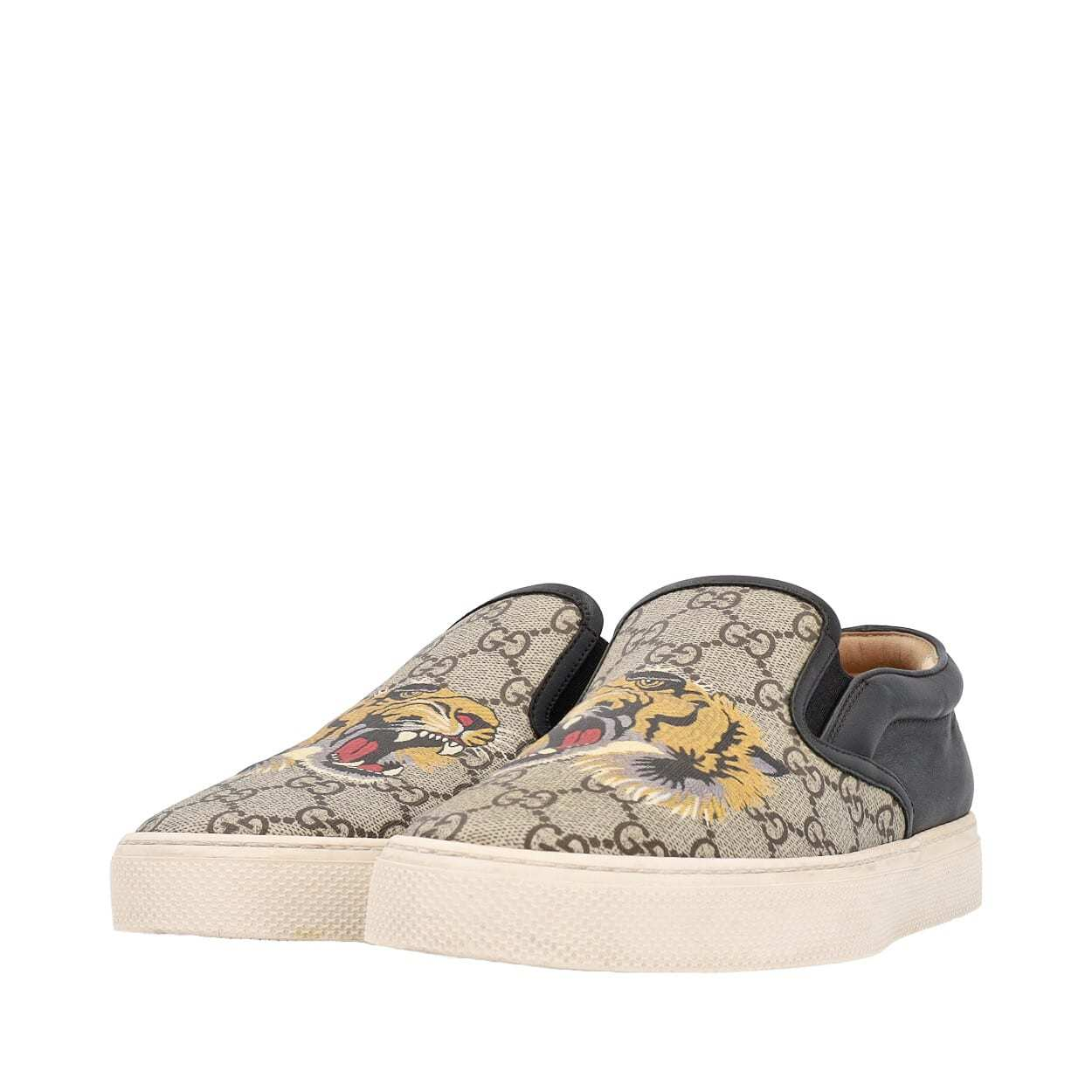 GUCCI Supreme Tiger Slip-On Sneakers Beige | Luxity