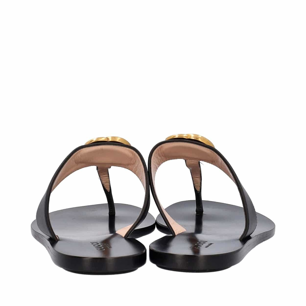 GUCCI Leather GG Sandals Black | Luxity