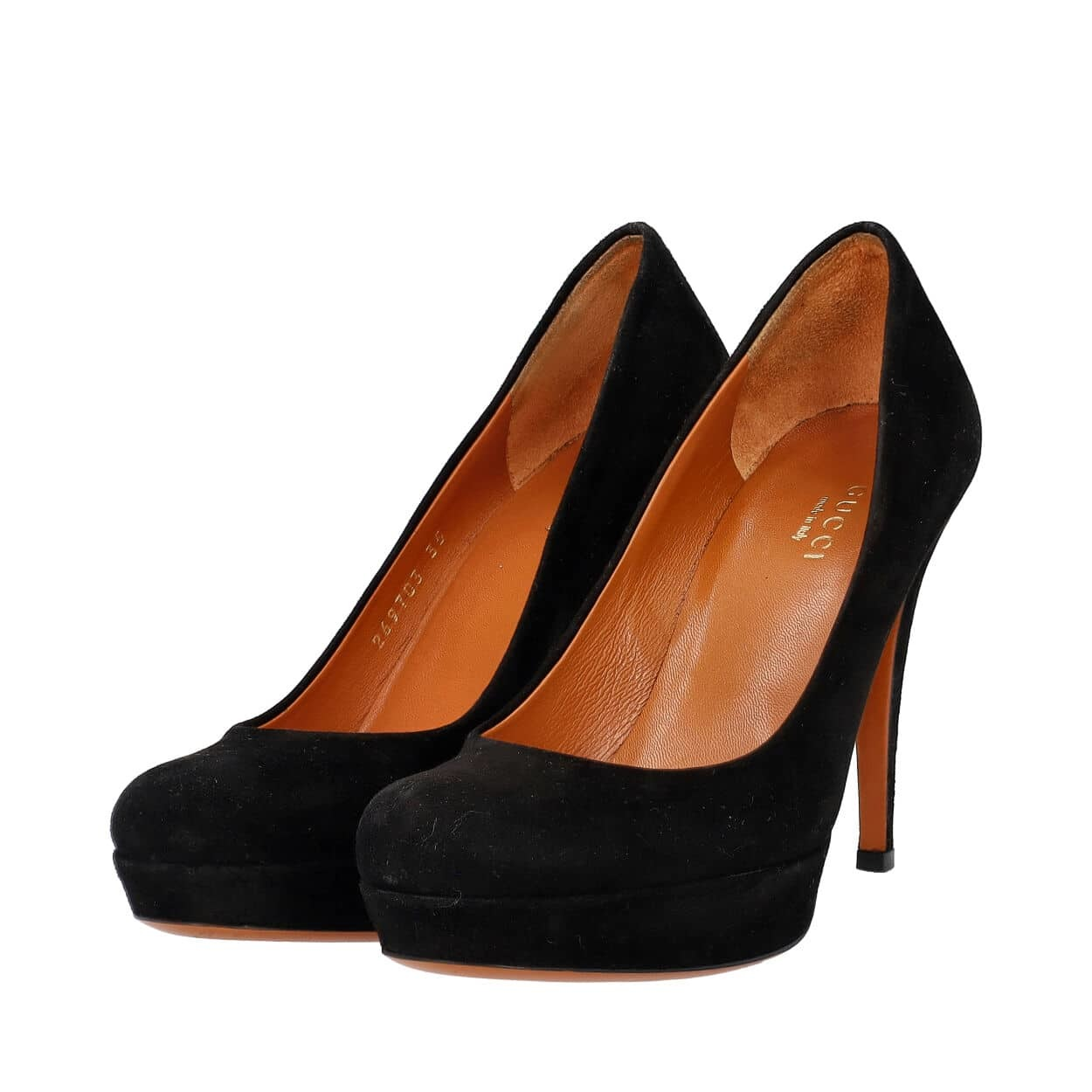 GUCCI Suede Betty Platform Pumps Black | Luxity