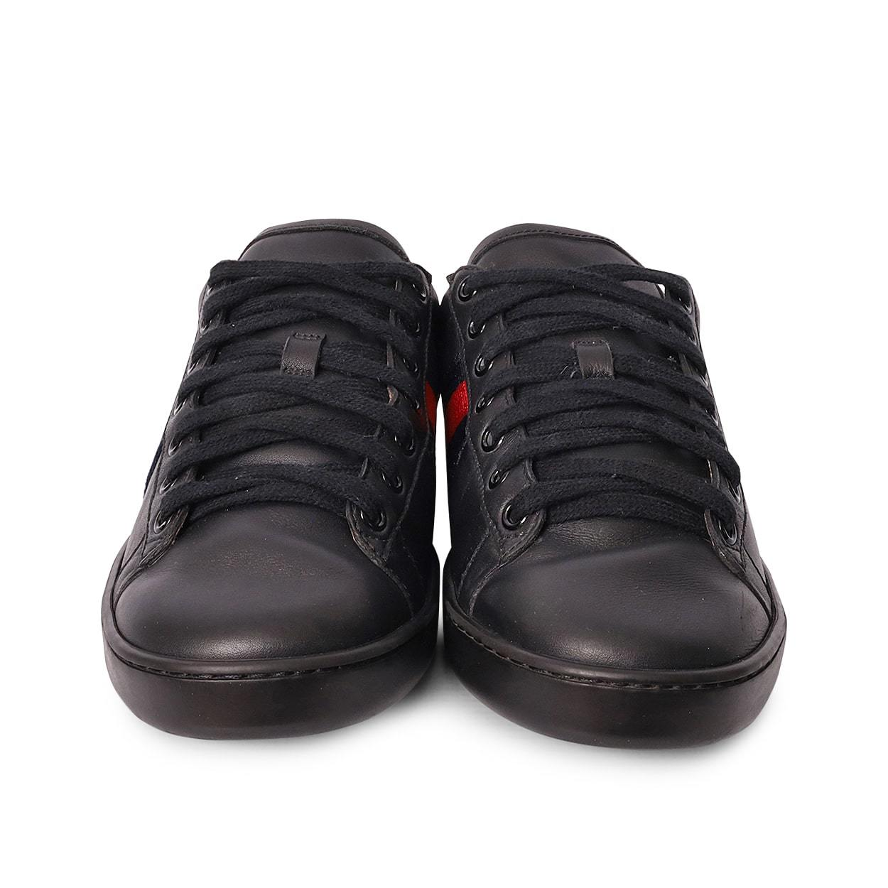 GUCCI Leather Ace Bee Sneakers Black | Luxity