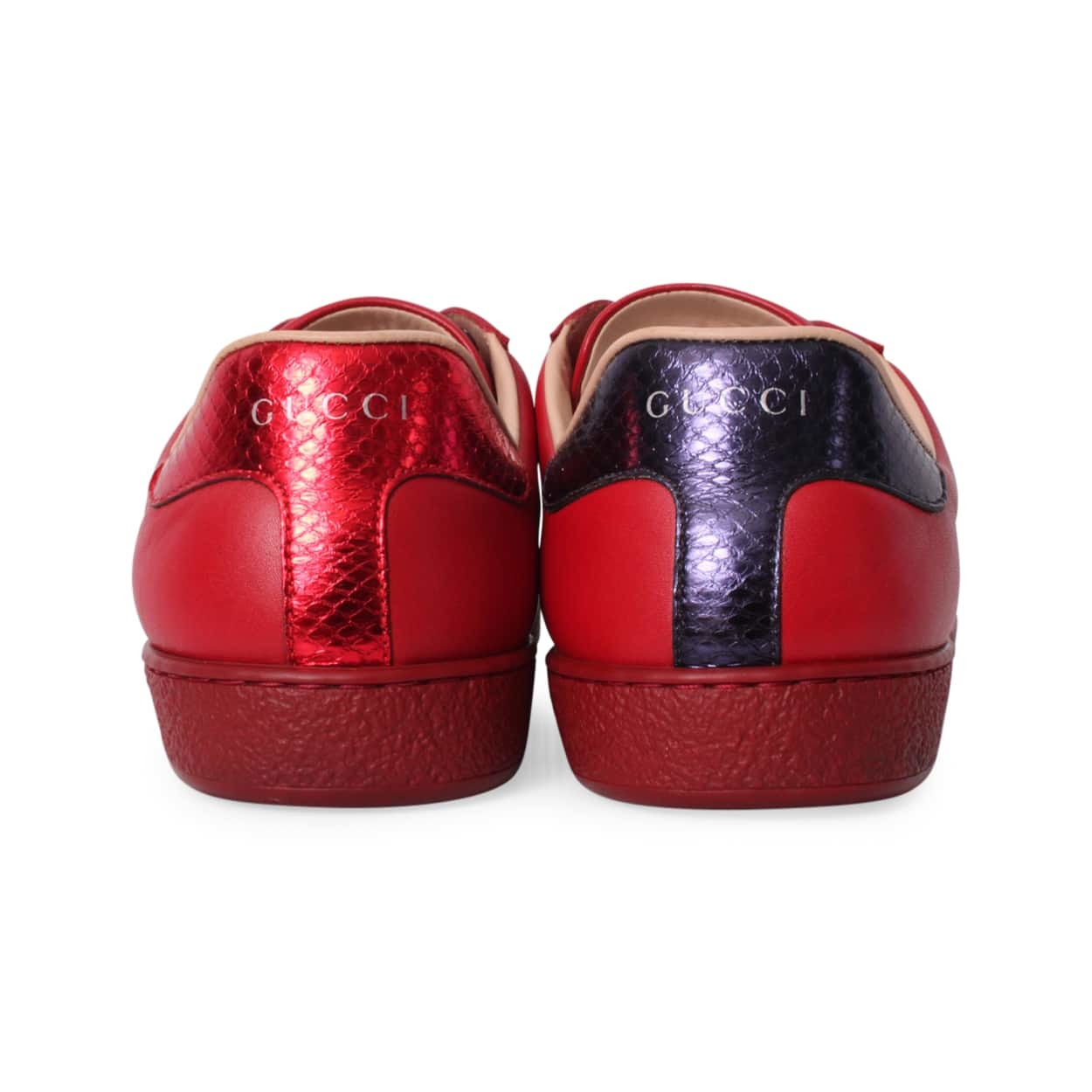 GUCCI Leather Ace Bee Sneakers Red | Luxity