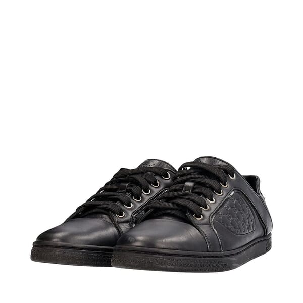 Leather/Microguccissima Sneakers Black