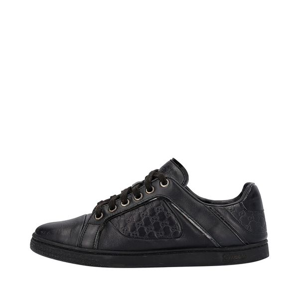 Leather/Microguccissima Sneakers Black