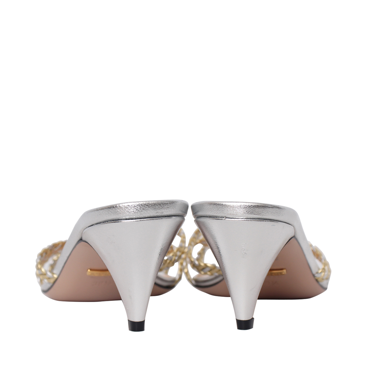 GUCCI Crystal Embellished GG Sandals Gold/Silver | Luxity