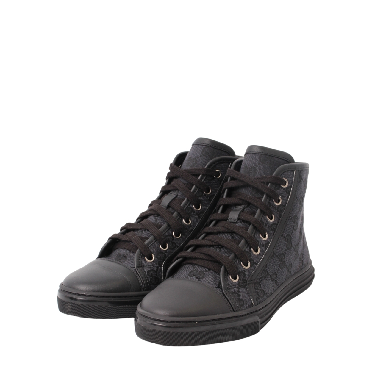 GUCCI Canvas GG High Top Sneakers Black | Luxity